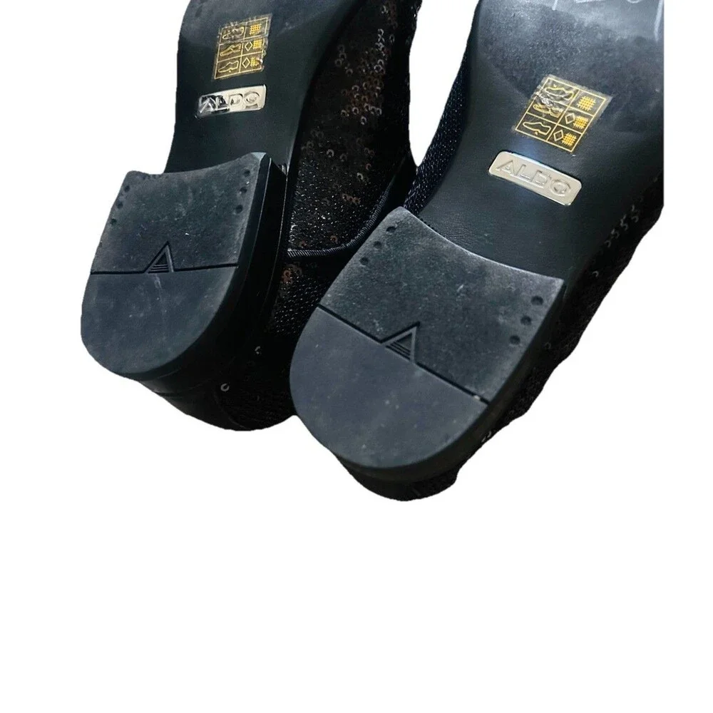 Aldo Black Sequin Michael Jackson Inspo Cosplay Men's Slip-On Dress Shoe SZ 8